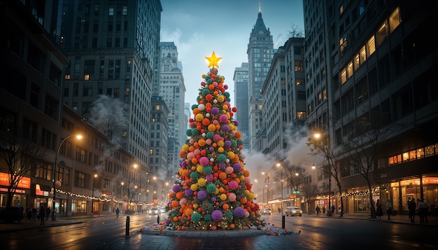 How Do Giant Christmas Trees Transform Public Spaces During the Holiday Season?